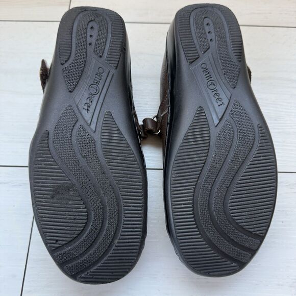Orthofeet Shoes Womens Size 8.5 Medium Black Leather Upper Mary Jane Comfort - Picture 9 of 13